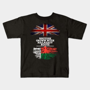 British Grown With Malagasy Roots - Gift for Malagasy With Roots From Madagascar Kids T-Shirt